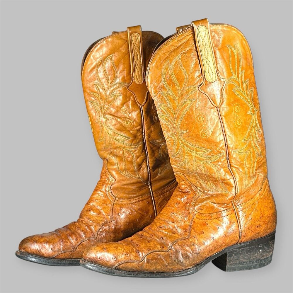 Cuadra Boots Brown Exotic Ostrich Leg Men’s Size 9.5 Mexico Handmade Leather